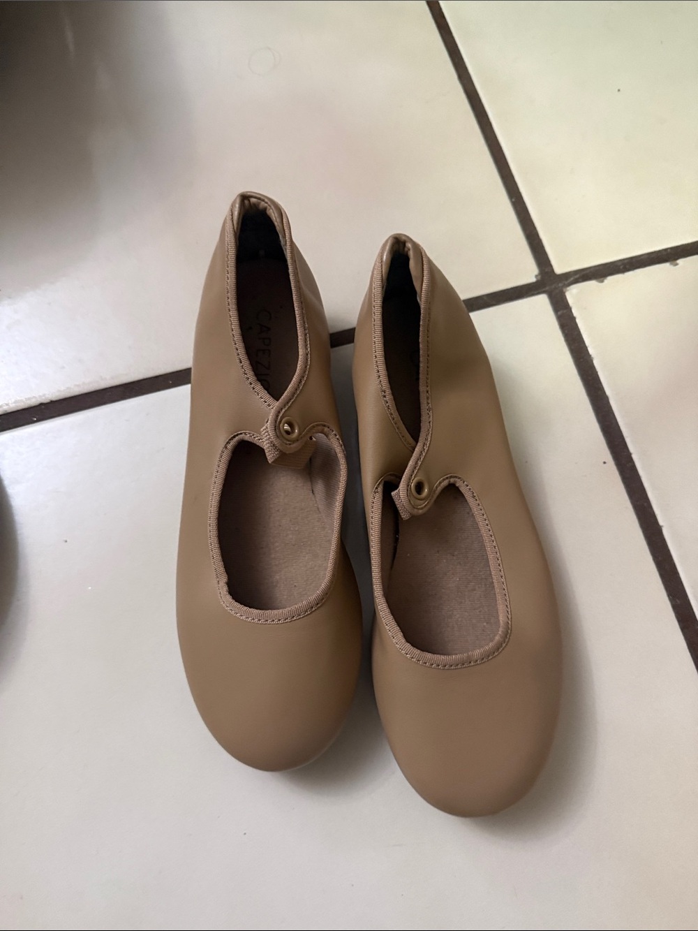 Girls' Classic Mary Jane Flats in Tan